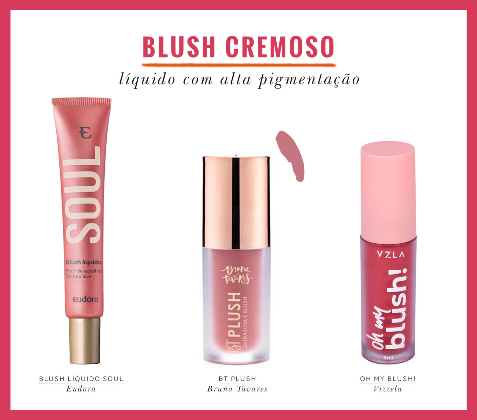 blush líquido com alta pigmentação